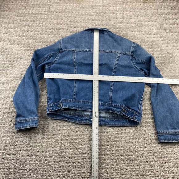 Velvet Heart Jean Jacket Women Large L Blue Denim Button Up Casual Distressed - Picture 9 of 12